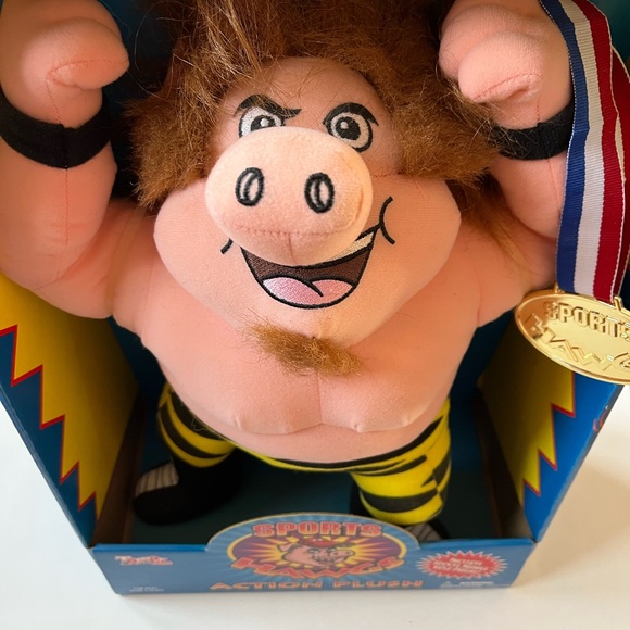 Vintage Sports Hawgs Action Plush / 1998 / New In Box / Toy Box Creations - Picture 4 of 7